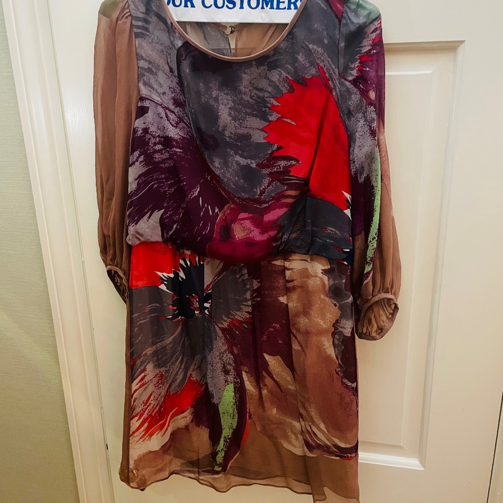 Tibi sheer long sleeve dress